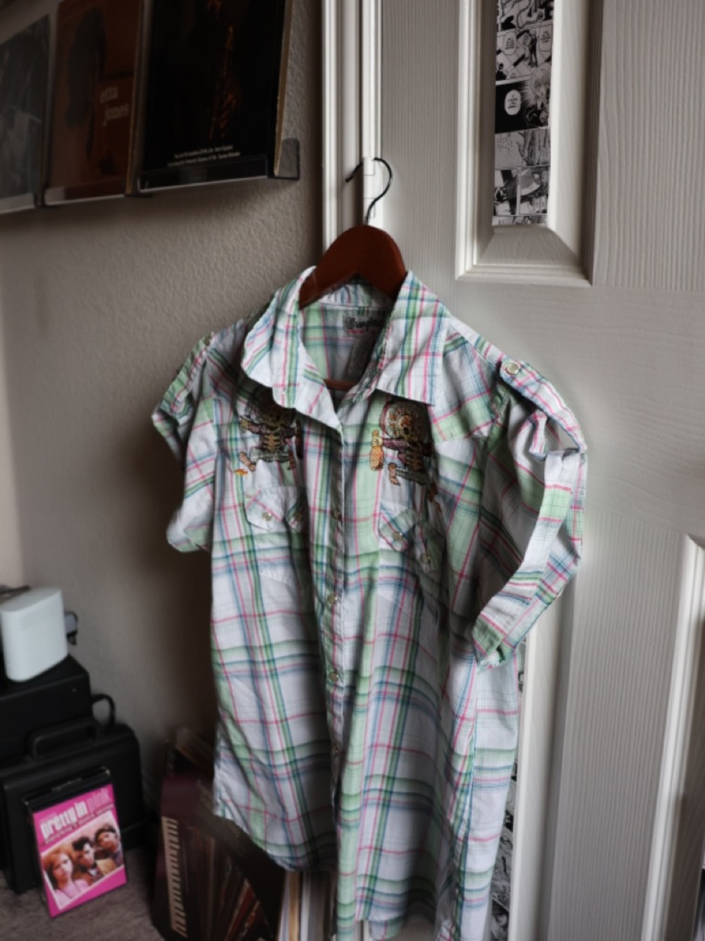 Wrangler Pastel Plaid Short-Sleeve Shirt